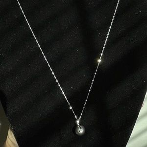 14k Tahitian Pearl diamond pendant & chain